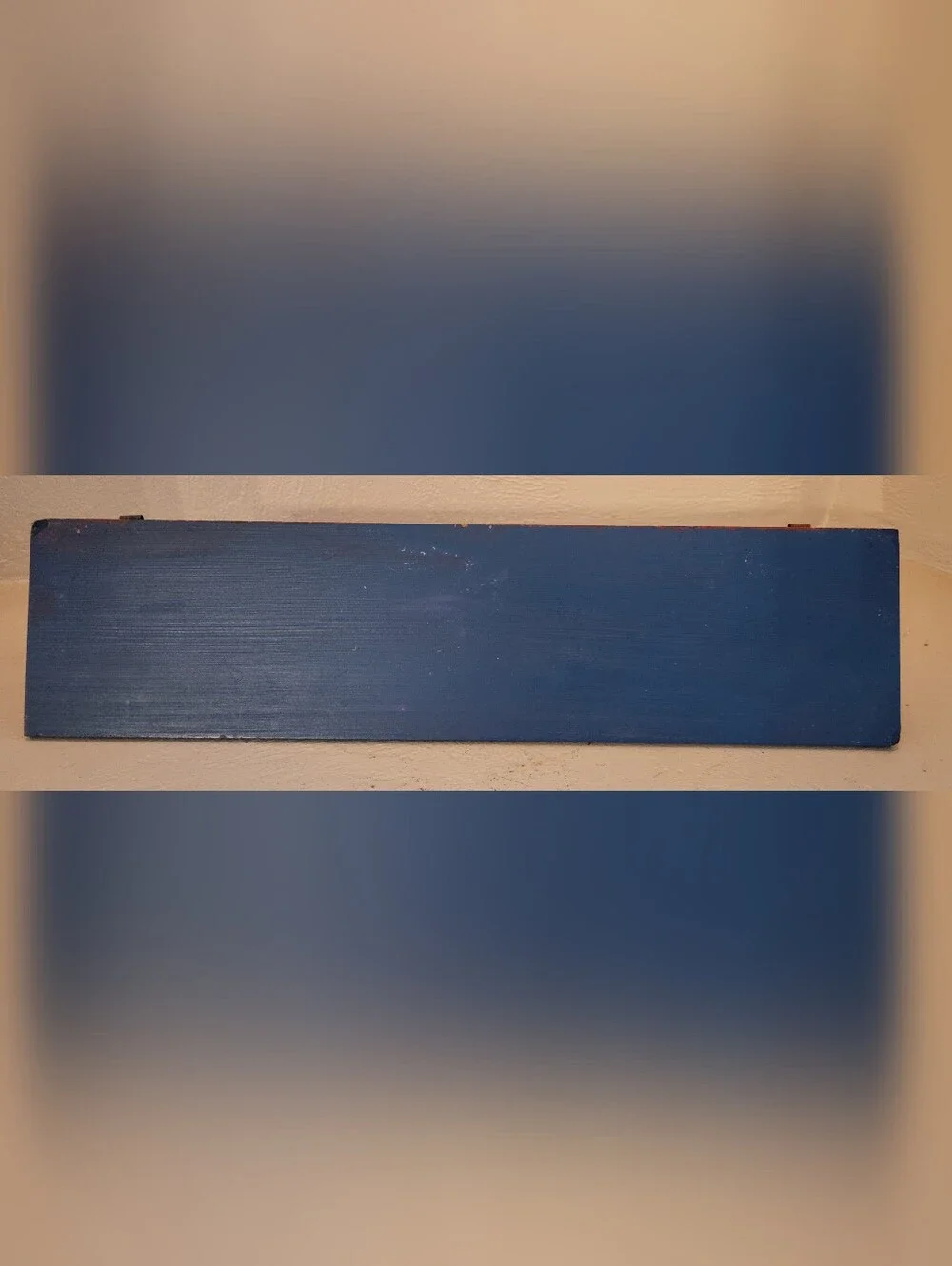 Vintage Blue Carved Wood Wall Shelf with Pegs Ornate Corbel 18